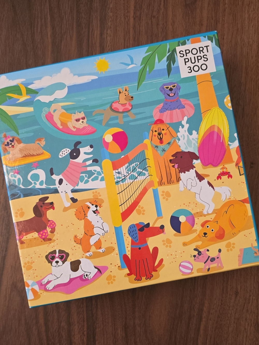 RoseArt Sport Pups 300 Puzzle - Colorful Beach Dogs